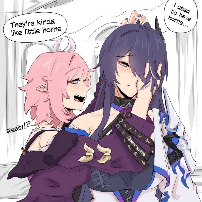 acheron and cyrene (honkai and 1 more) drawn by sleepy_kaslana