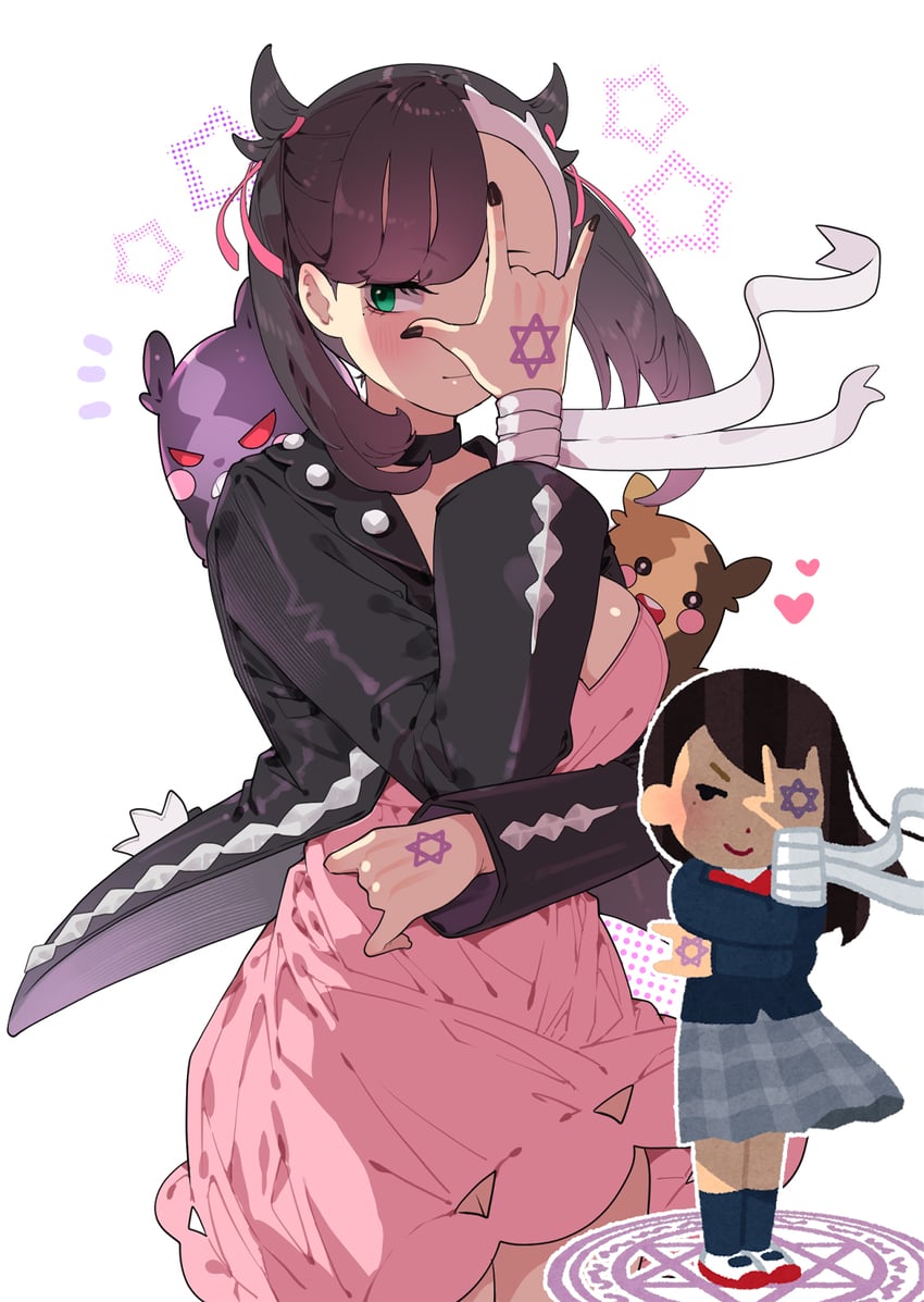 marnie and morpeko (pokemon and 2 more) drawn by sumisumii