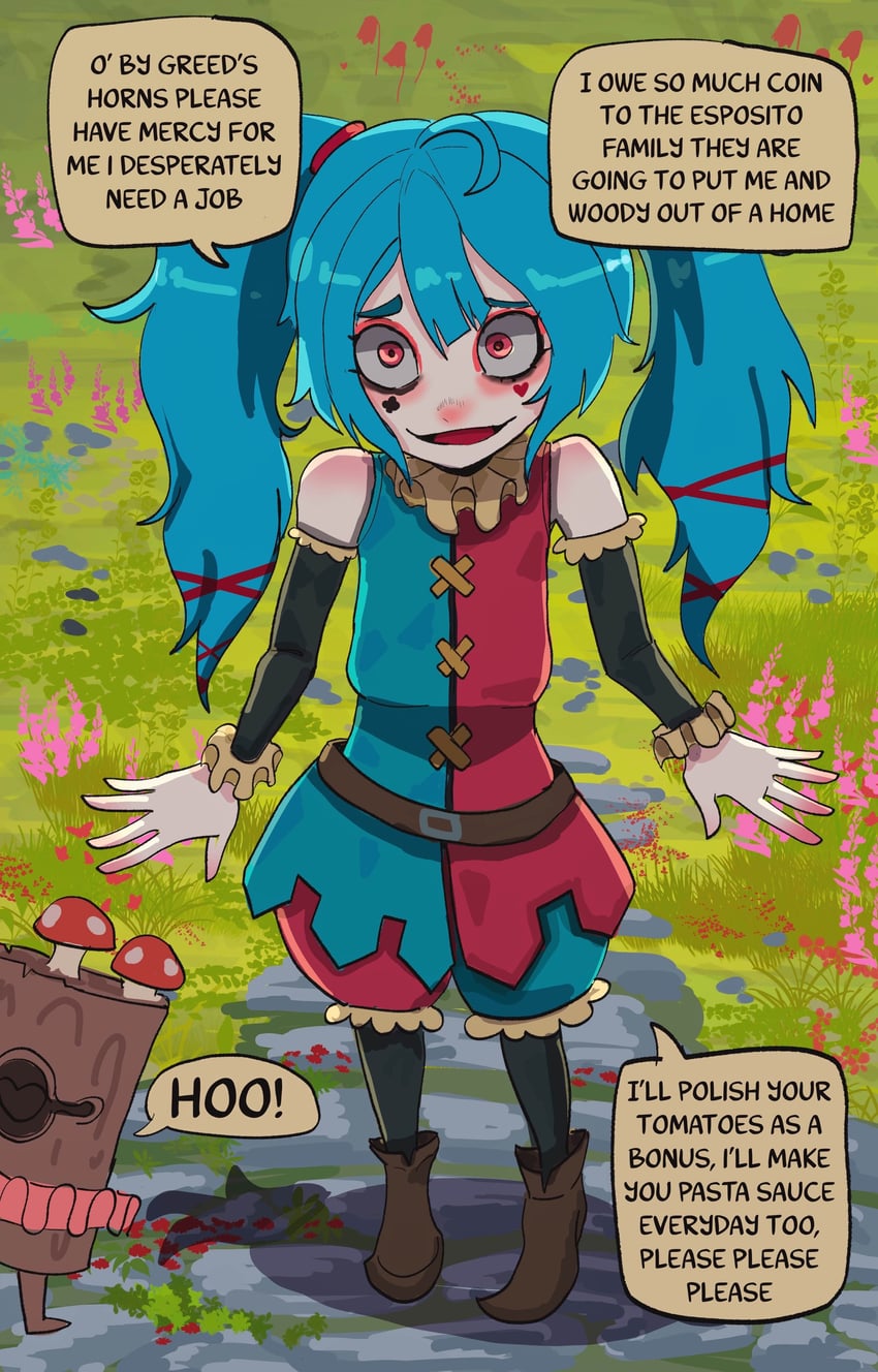 pippi panini and woody the mockstump (original) drawn by basedbinkie