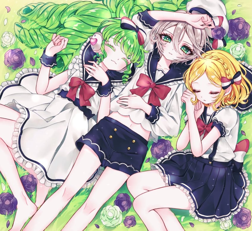 falulu, shikyoin hibiki, and midorikaze fuwari (pretty series and 1 more) drawn by ao_(ao0_0nemu)