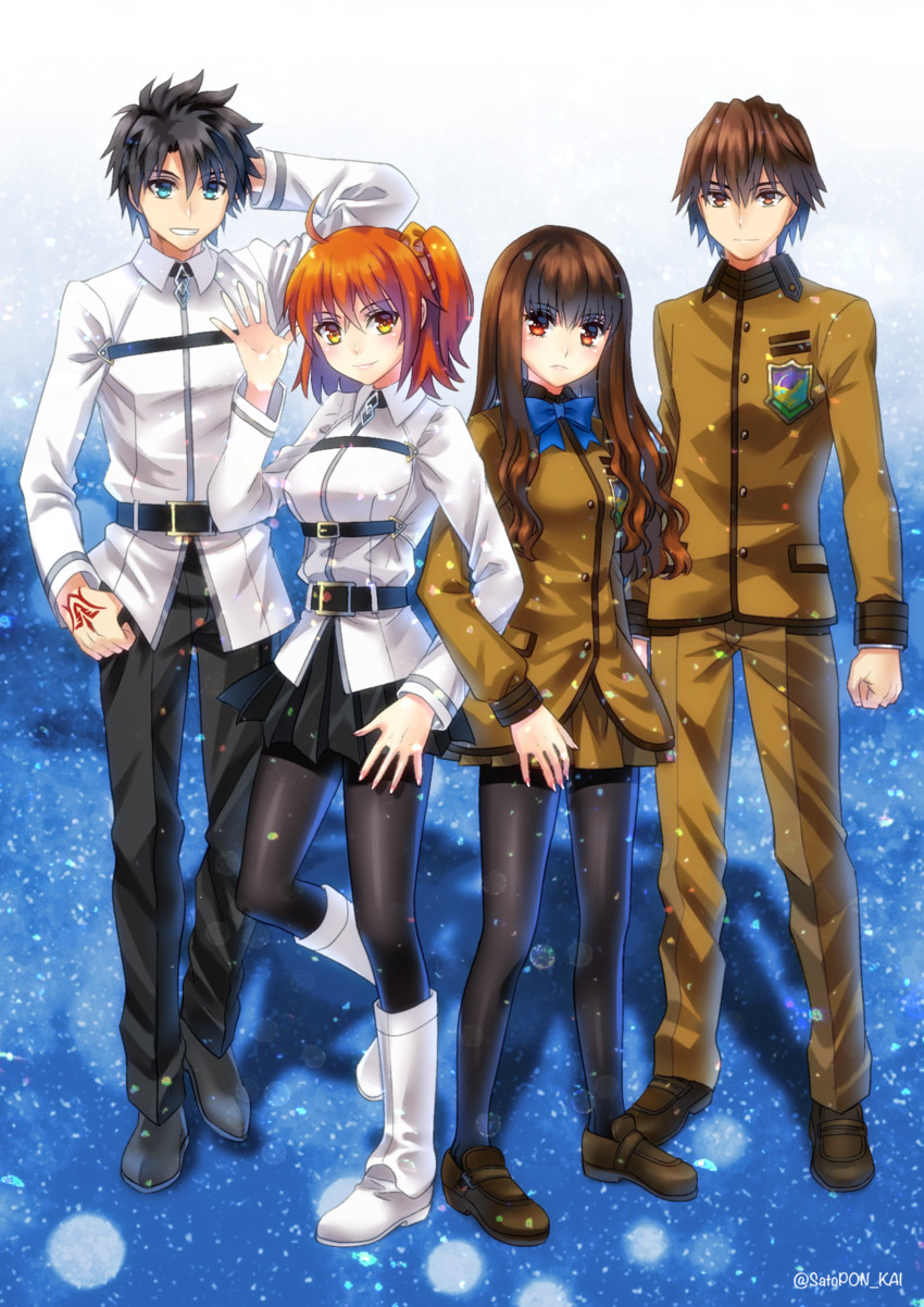 fujimaru ritsuka and kishinami hakuno (fate and 2 more) drawn by sato-pon