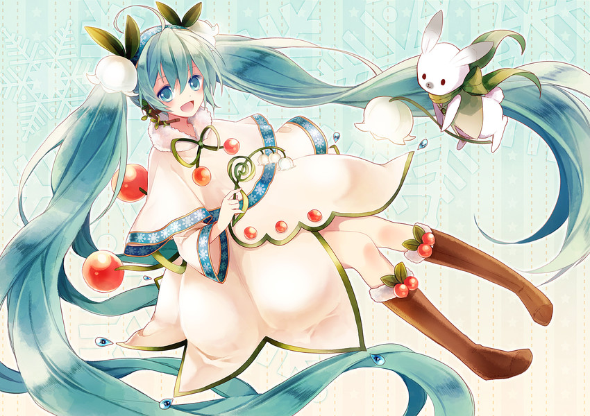 hatsune miku, yuki miku, and rabbit yukine (vocaloid) drawn by t_miyanagi