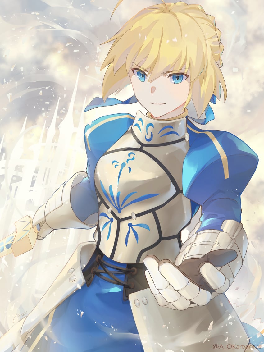 artoria pendragon and saber (fate and 1 more) drawn by aopix_001