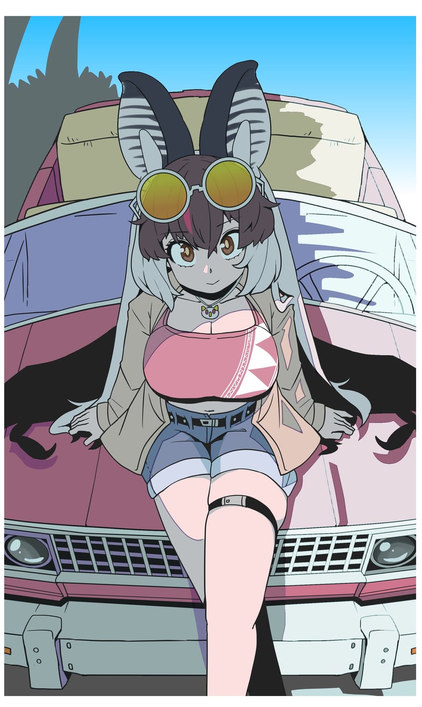 brown long-eared bat (kemono friends and 1 more) drawn by onaji_(sokudo_seigen)