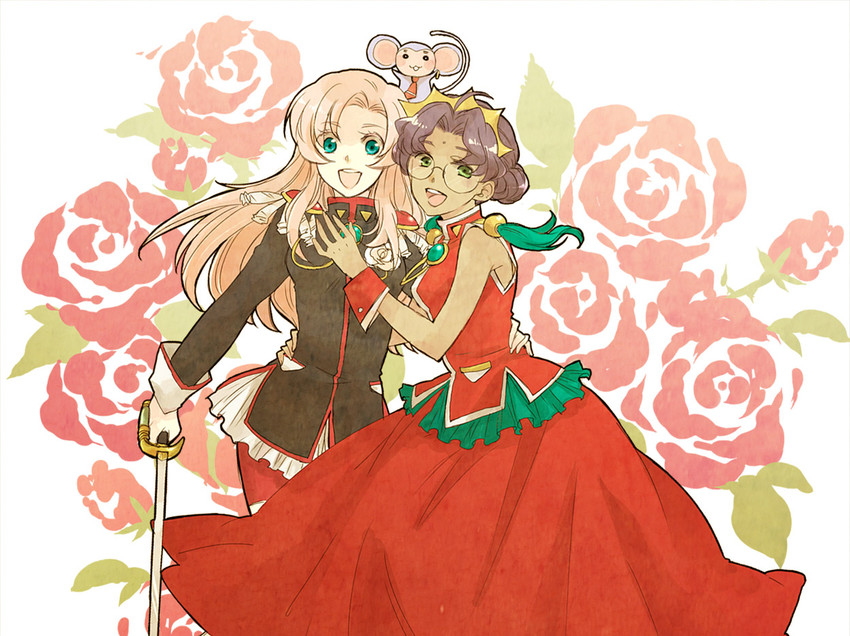 tenjou utena, himemiya anthy, and chu chu (shoujo kakumei utena) drawn by yoki_(yotosekka)