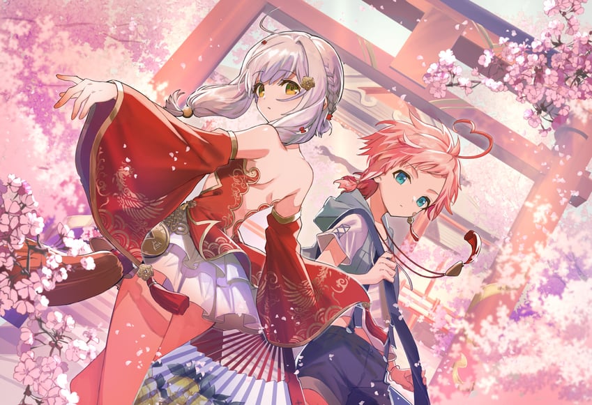 fu ji and qi xi (mahjong soul) drawn by hayama_eishi