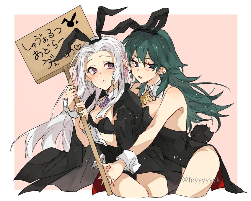 female byleth and edelgard von hresvelg (fire emblem and 1 more) drawn by feyyyyyyk
