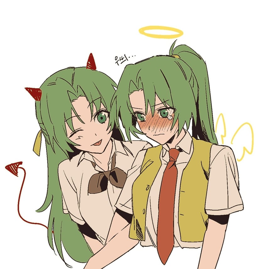 sonozaki mion and sonozaki shion (higurashi no naku koro ni) drawn by kkoo7