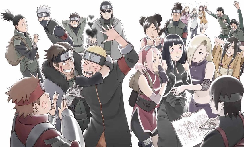 haruno sakura, uzumaki naruto, hyuuga hinata, yamanaka ino, nara shikamaru, and 10 more (naruto and 1 more)