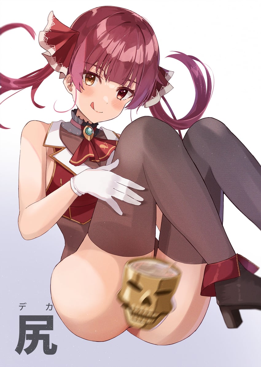 houshou marine and dokuro-kun (hololive) drawn by haru_yu