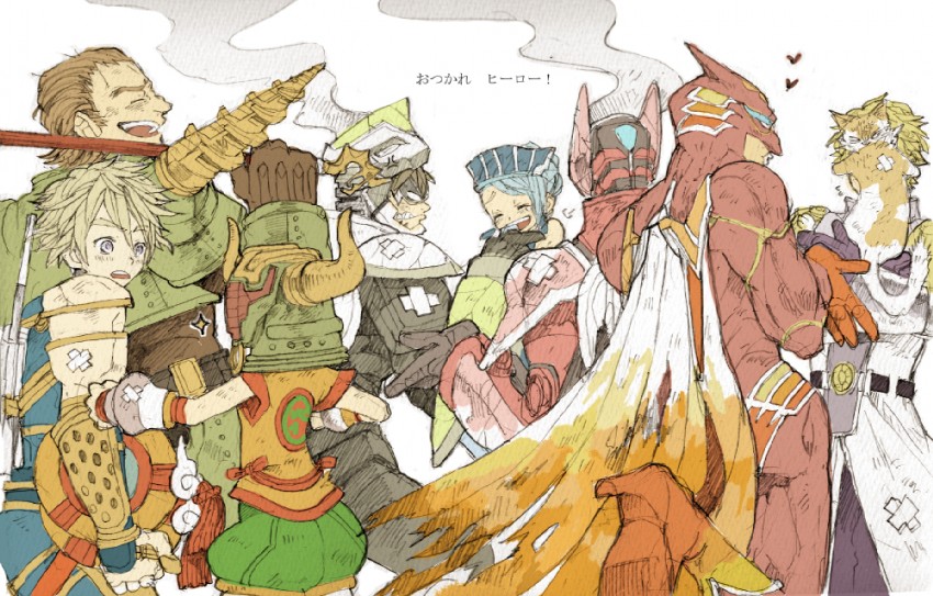 barnaby brooks jr., kaburagi t. kotetsu, ivan karelin, huang pao-lin, karina lyle, and 9 more (tiger & bunny) drawn by ina_(gonsora)