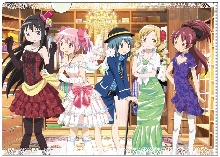 akemi homura, kaname madoka, miki sayaka, sakura kyoko, tomoe mami, and 1 more (mahou shoujo madoka magica)