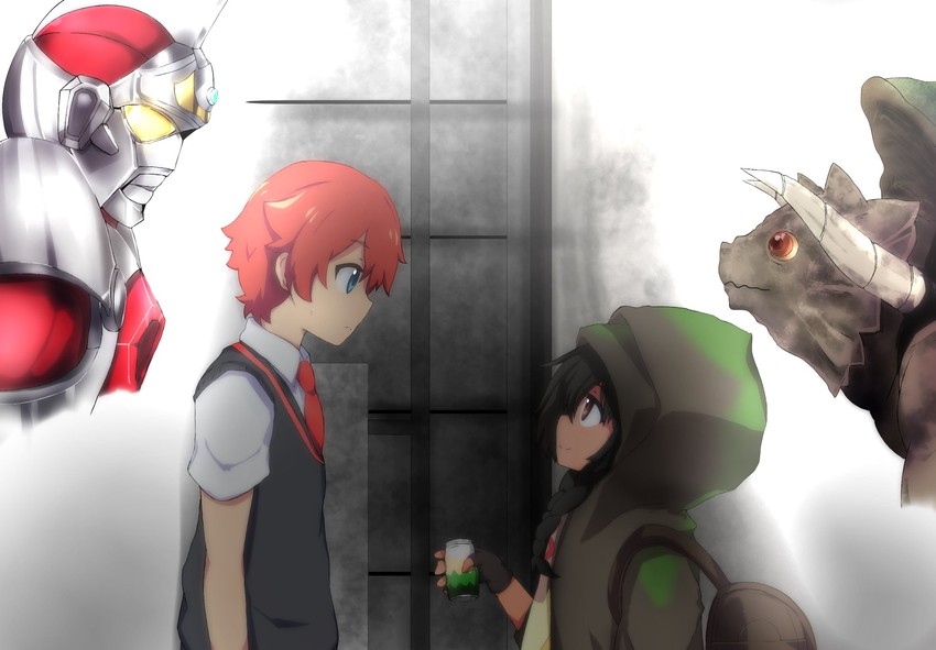 hibiki yuuta, anosillus ii, gridman, and anosillus (gridman universe and 2 more) drawn by robert_m