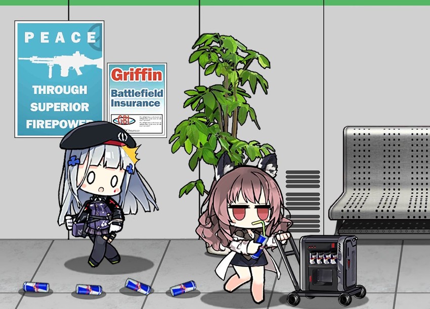 hk416 and persica (girls' frontline and 1 more) drawn by the_mad_mimic