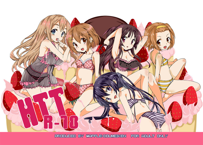 akiyama mio, nakano azusa, hirasawa yui, tainaka ritsu, and kotobuki tsumugi (k-on!) drawn by tanaka_deshirittoru