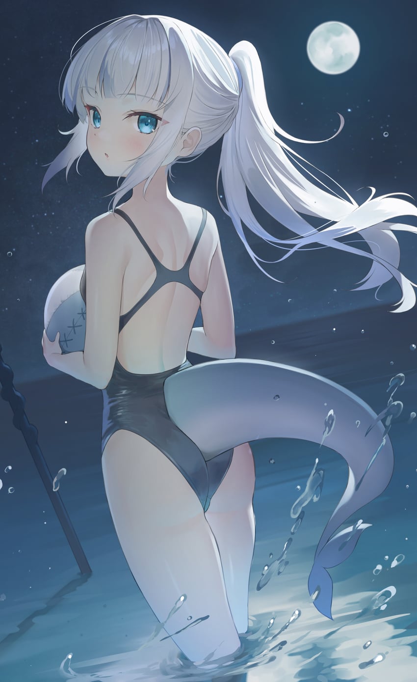 gawr gura (hololive and 1 more) drawn by takumi11