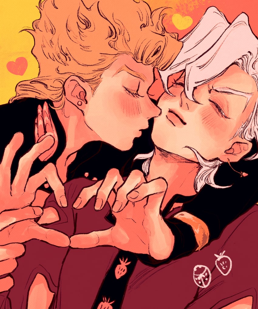 giorno giovanna and pannacotta fugo (jojo no kimyou na bouken and 1 more) drawn by okokoro_zaiku