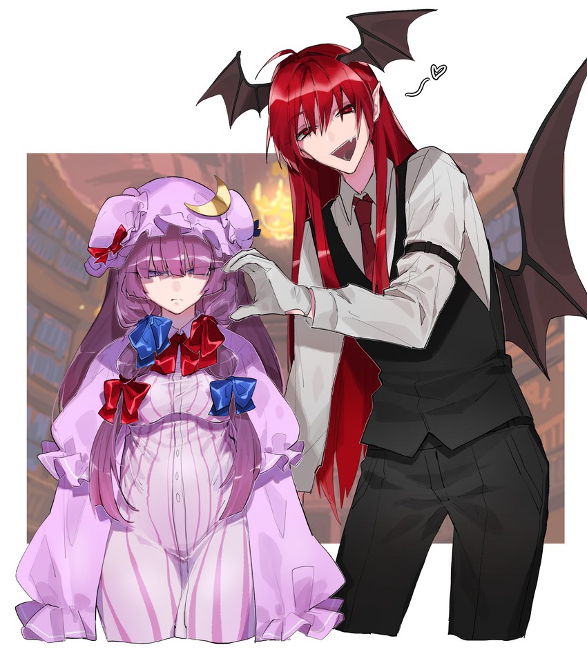 patchouli knowledge and koakuma (touhou) drawn by fuuga_(perv_rsity)