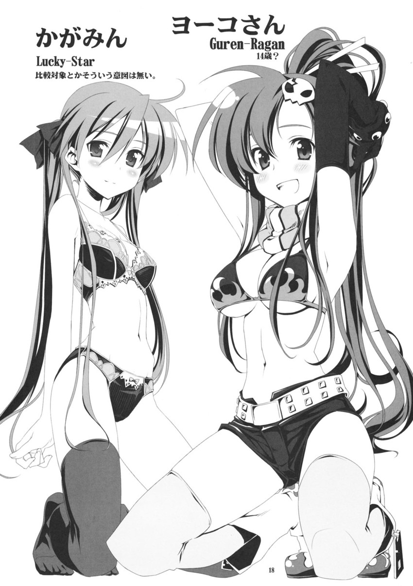 hiiragi kagami and yoko littner (lucky star and 1 more) drawn by himura_kiseki