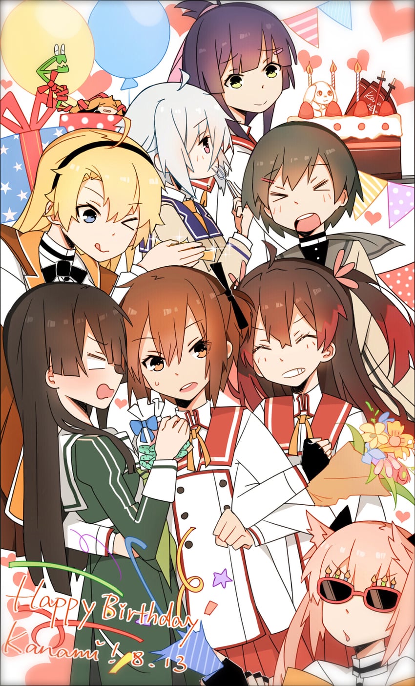 etou kanami, juujou hiyori, yanase mai, itomi sayaka, kohagura ellen, and 4 more (toji no miko) drawn by lionet0806