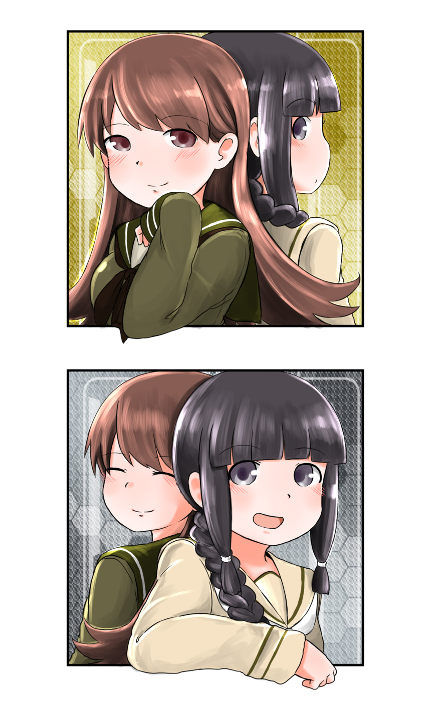 kitakami, ooi, and kitakami kai ni (kantai collection) drawn by mochisaka_mitsuki