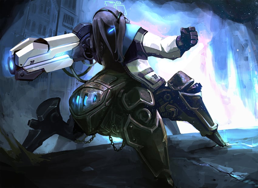 aris and urgot (blue archive and 1 more) drawn by syk