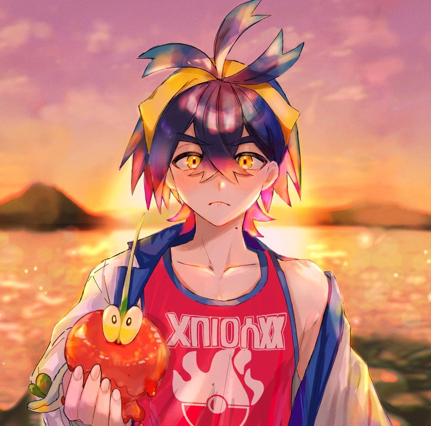 kieran and dipplin (pokemon and 1 more) drawn by mofumofuyarou