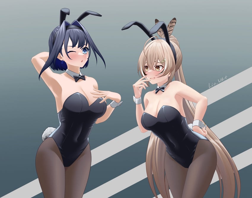 ouro kronii and nanashi mumei (hololive and 1 more) drawn by lio_wart
