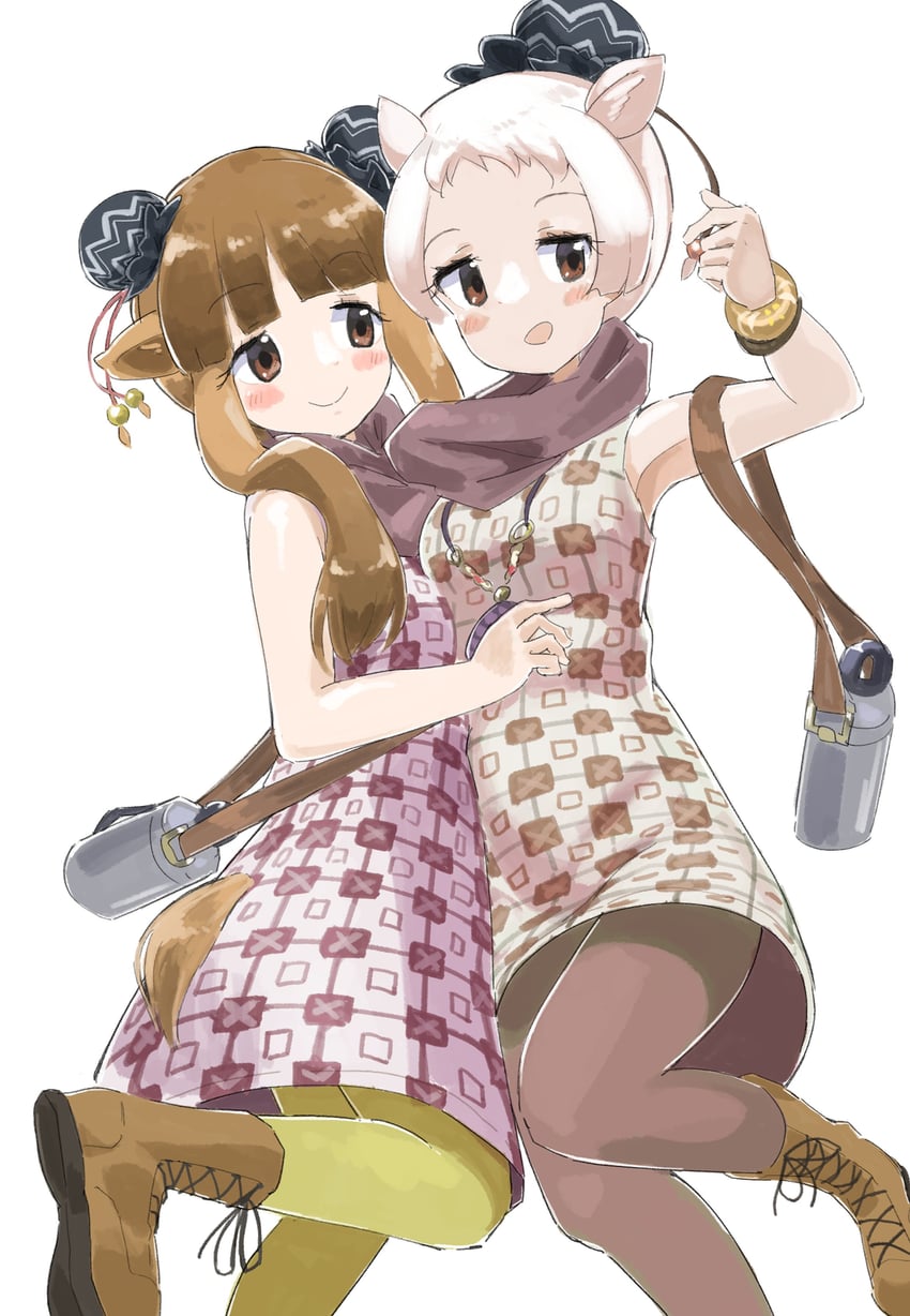 bactrian camel and dromedary (kemono friends) drawn by iwa_(iwafish)
