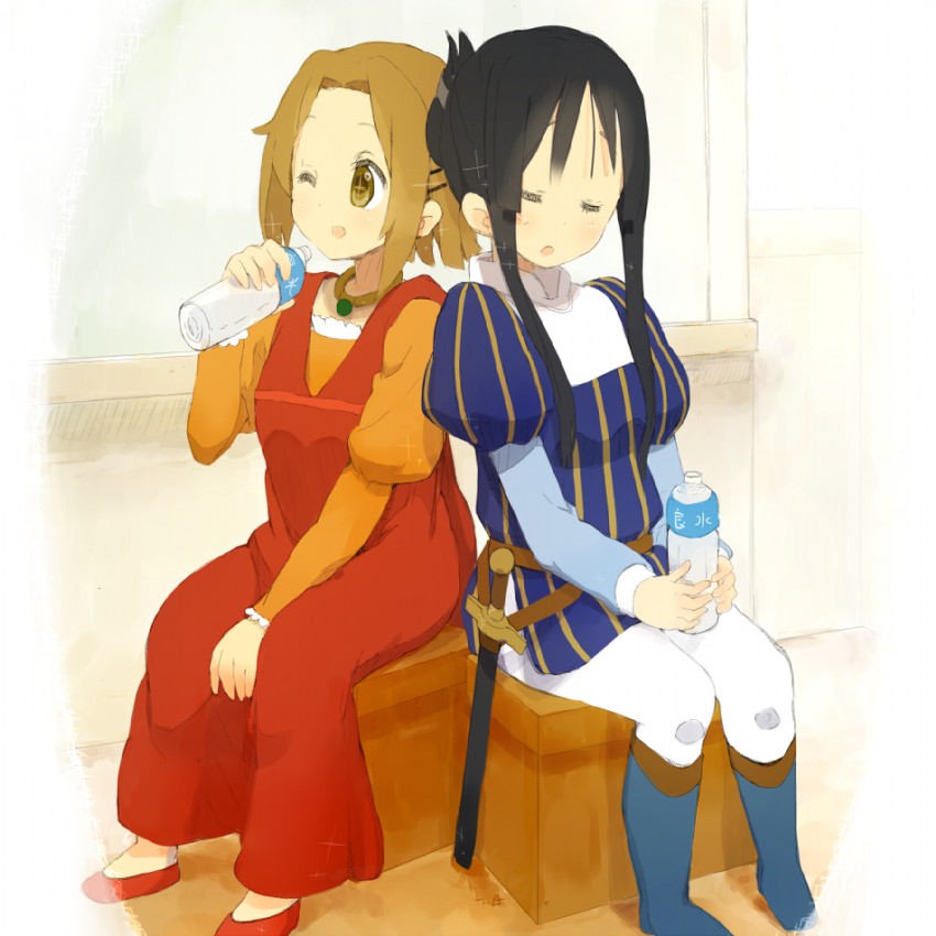 akiyama mio, tainaka ritsu, juliet capulet, and romeo montague (k-on! and 1 more) drawn by nasuna