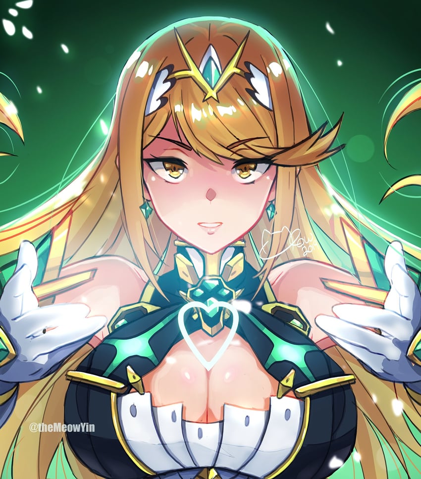 mythra (xenoblade chronicles and 1 more) drawn by meowyin