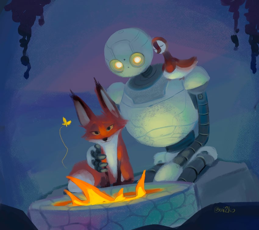 rozzum unit 7134, brightbill, and fink (the wild robot) drawn by ui2ko