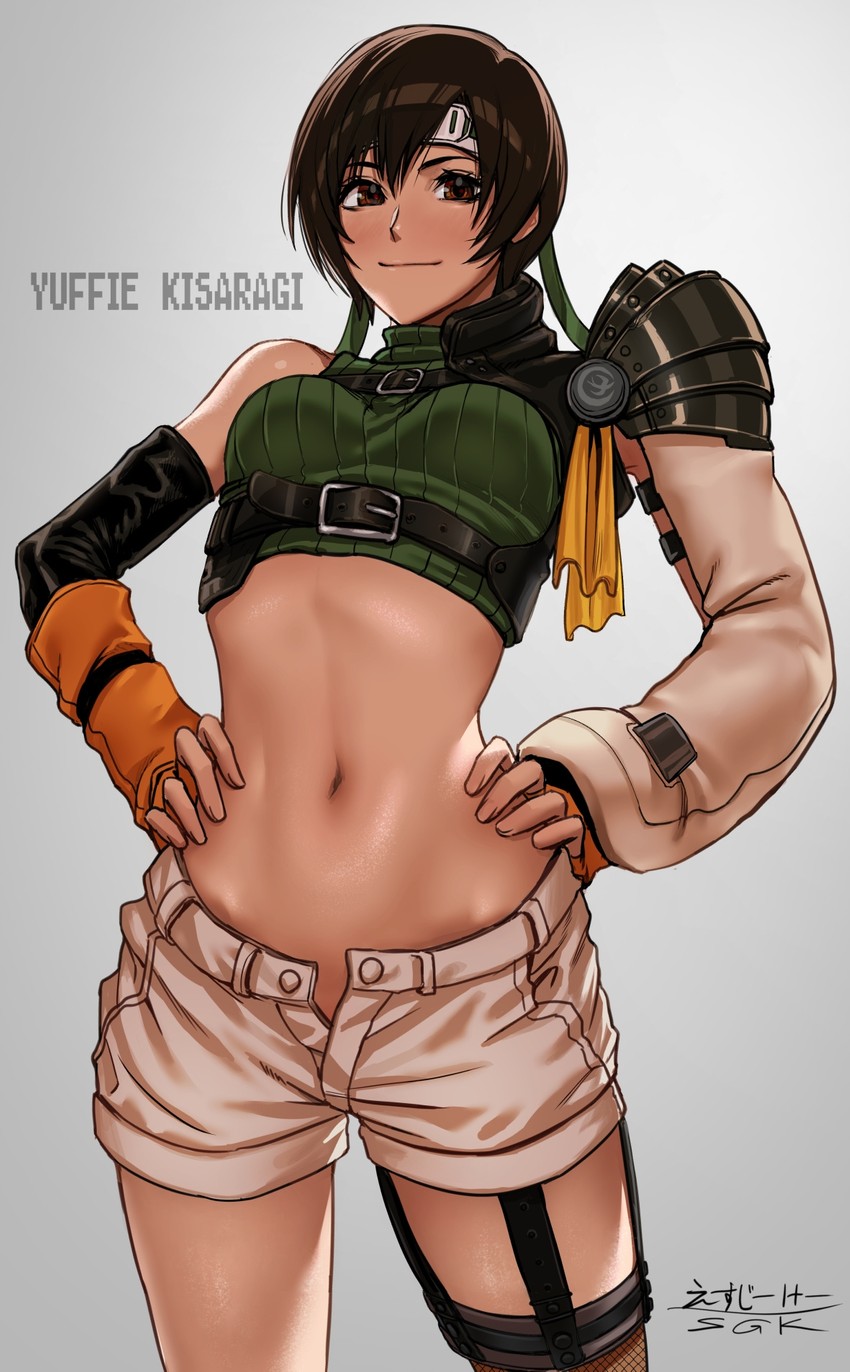 yuffie kisaragi (final fantasy and 2 more) drawn by sgk