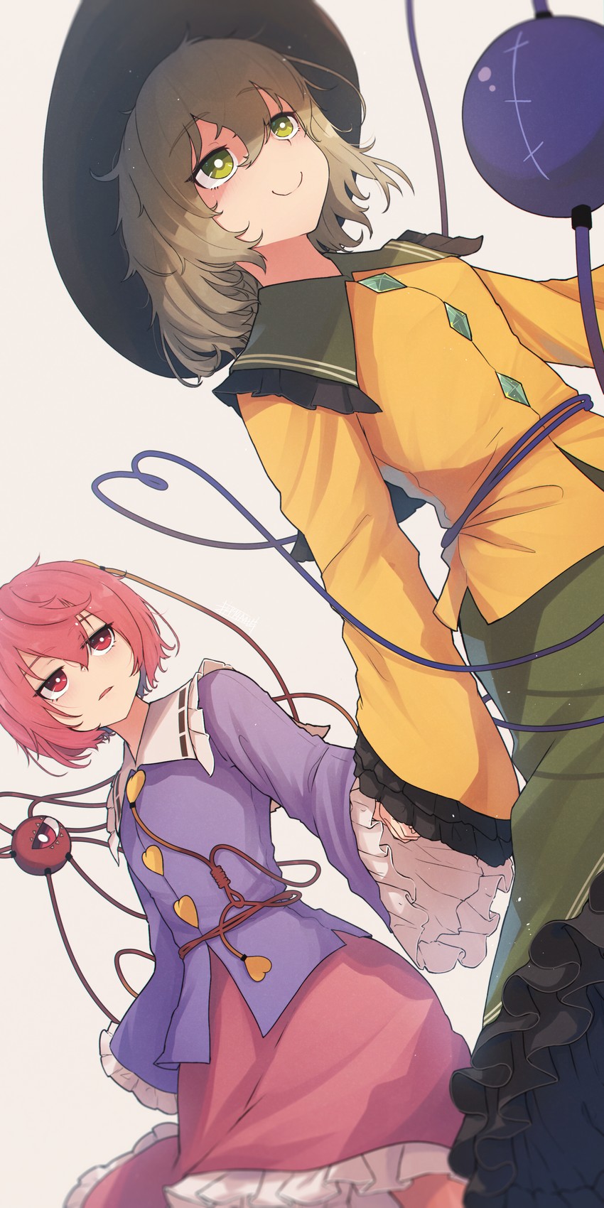 komeiji koishi and komeiji satori (touhou) drawn by senzaicha_kasukadoki