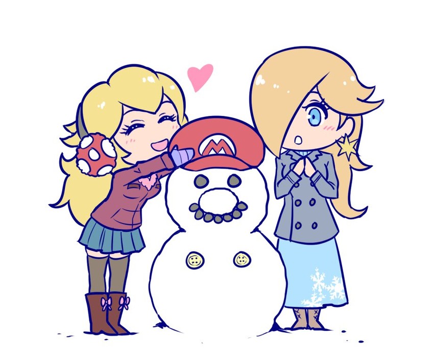 princess peach, mario, and rosalina (mario and 1 more) drawn by akairiot