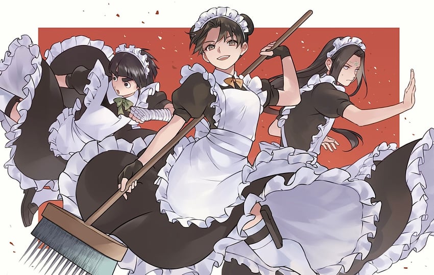 tenten, rock lee, and hyuuga neji (naruto and 1 more) drawn by usao_(313131)
