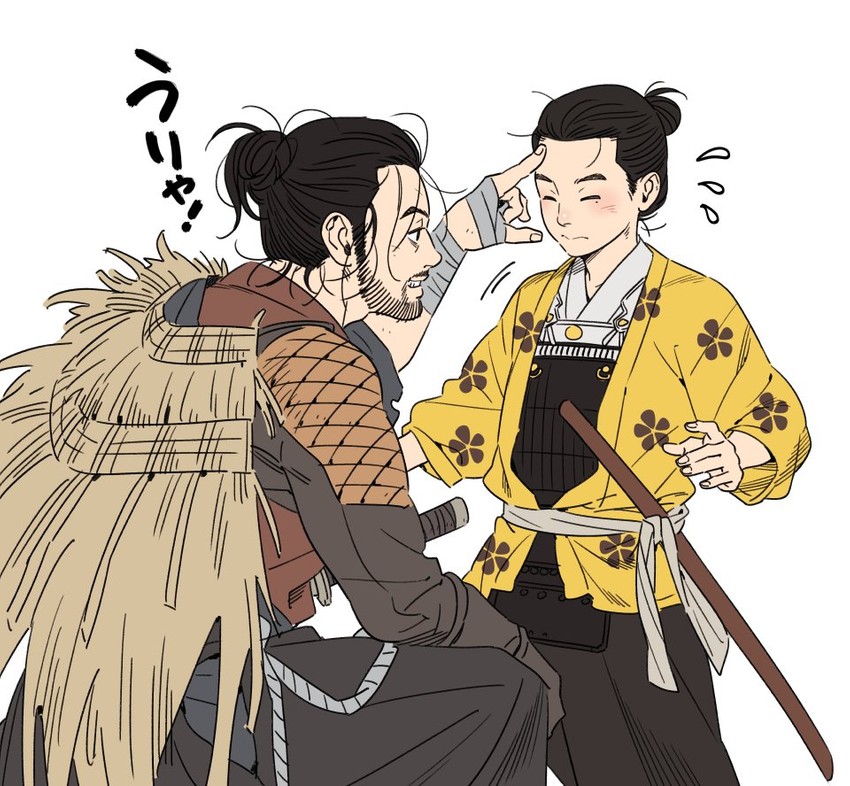 sakai jin and ryuzo (ghost of tsushima) drawn by yukko93