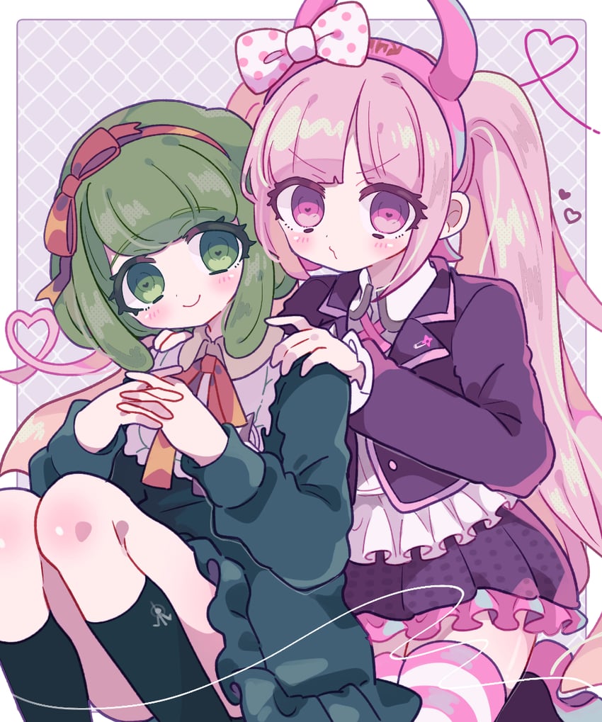 towa monaca and utsugi kotoko (danganronpa and 1 more) drawn by aeruusa