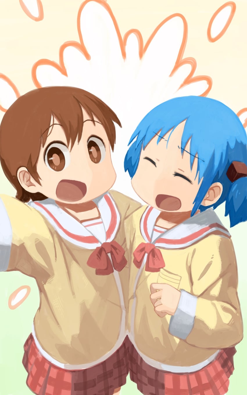 naganohara mio and aioi yuuko (nichijou) drawn by nishimura_(prism_engine)