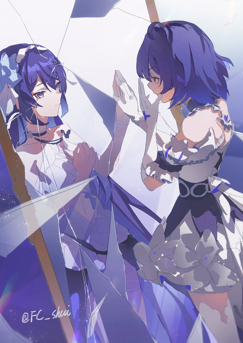 seele vollerei and seele (honkai and 1 more) drawn by hetare_mizu