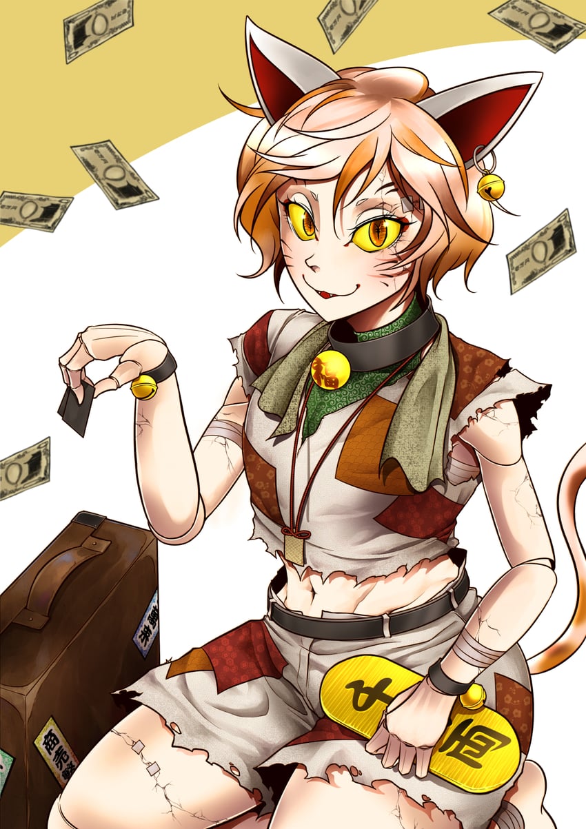 goutokuji mike (touhou and 1 more) drawn by ryuuichi_(f_dragon)