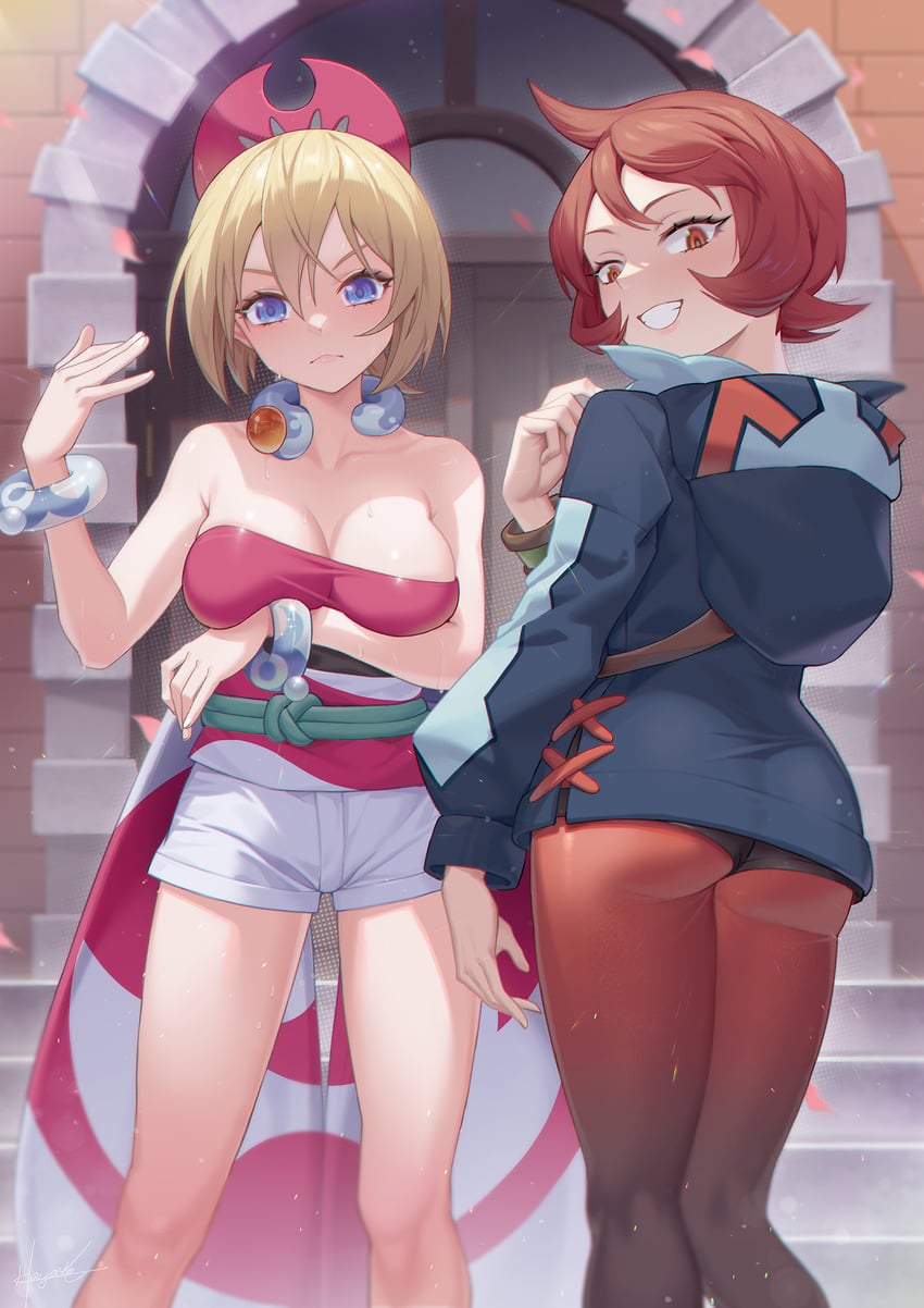 irida and arezu (pokemon and 1 more) drawn by hayate_(leaf98k)