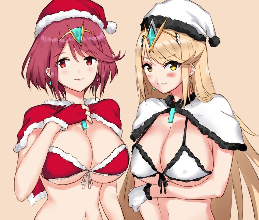 pyra and mythra (xenoblade chronicles and 1 more) drawn by negresco