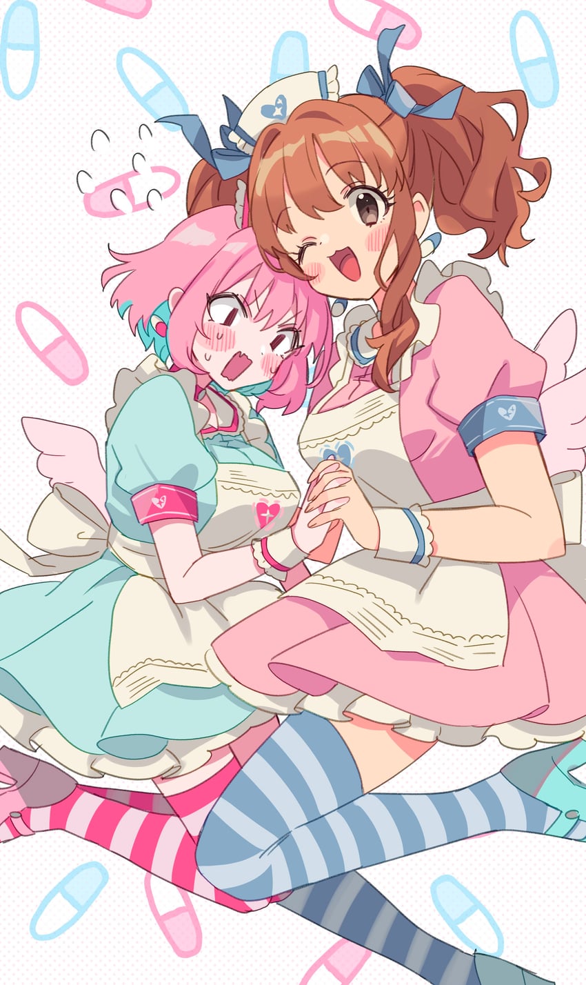 yumemi riamu and moroboshi kirari (idolmaster and 2 more) drawn by sukoyaka_(100hituzi)