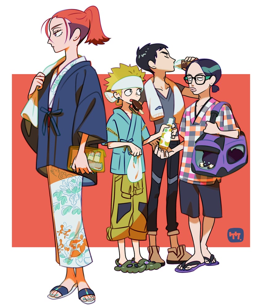 annqi, jezzi, kaine, and nabu (gundam and 1 more) drawn by take_(takegarou)