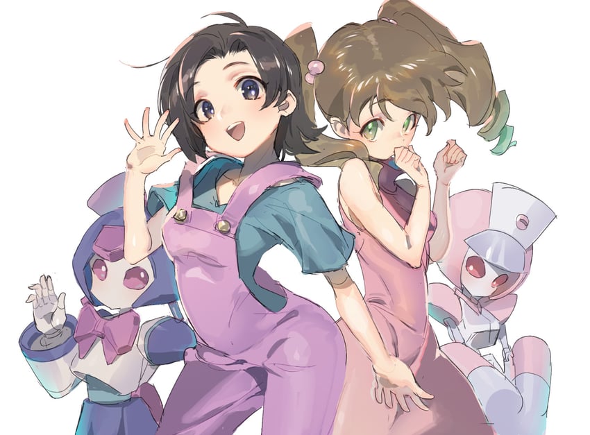 brass, junmai karin, amazake arika, and saint nurse (medarot and 1 more) drawn by tanakalma