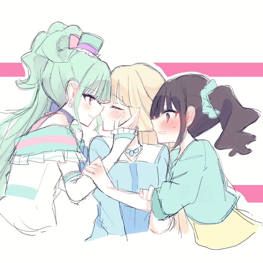 nekoyashiki yuki, nekoyashiki mayu, and cure lillian (precure and 1 more) drawn by rita_(myyk_rrnyam)