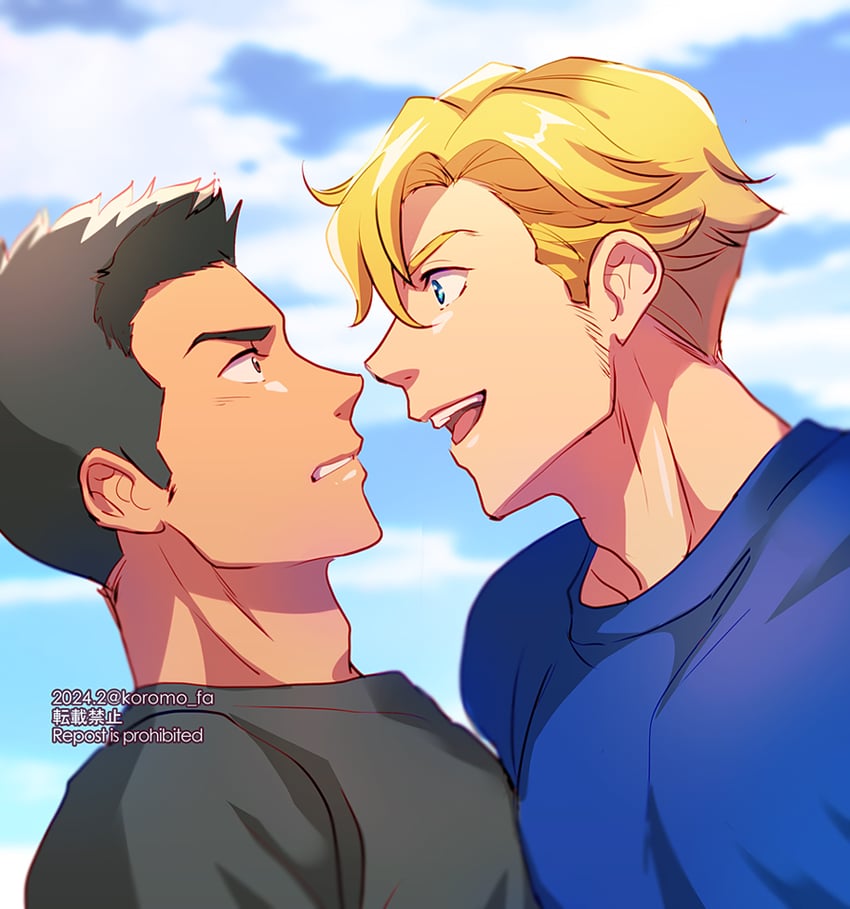 ao isami and lewis smith (yuuki bakuhatsu bang bravern) drawn by koromo_(kinu)