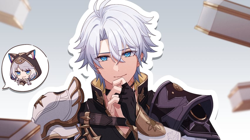 phainon and cipher (honkai and 1 more) drawn by pochimaru_(marumaru_wanwan)