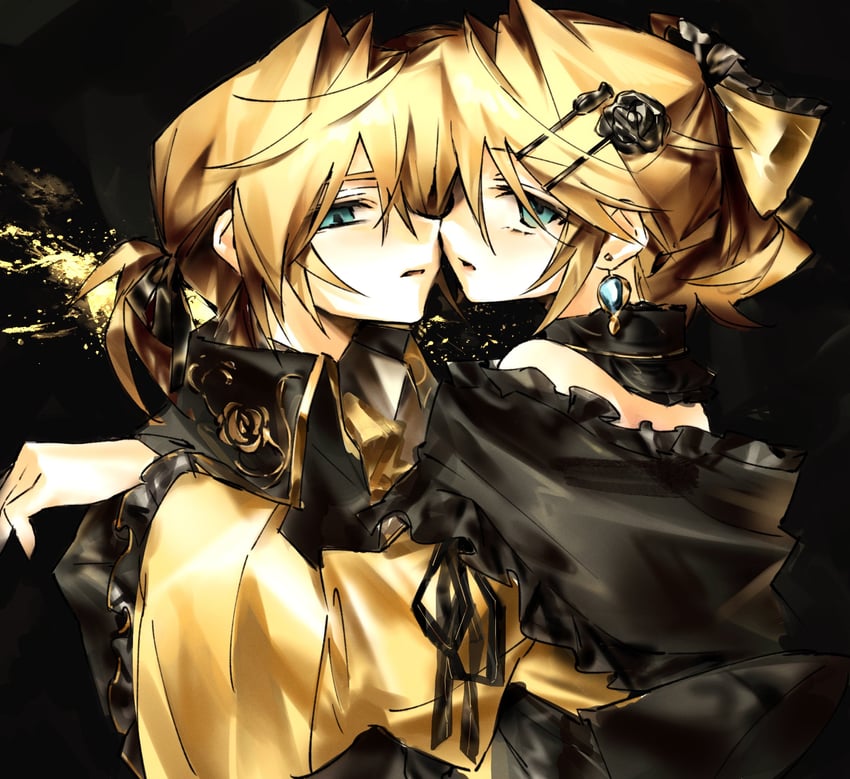 kagamine rin, kagamine len, riliane lucifen d'autriche, and allen avadonia (vocaloid and 4 more) drawn by hynn0x_x